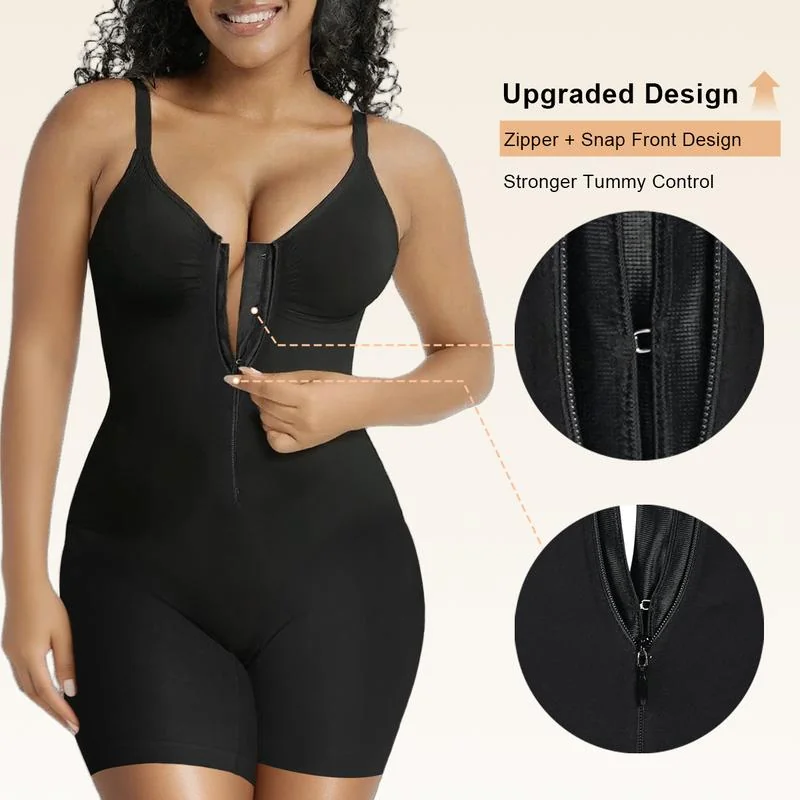 Cierre frontal con zipper y broches